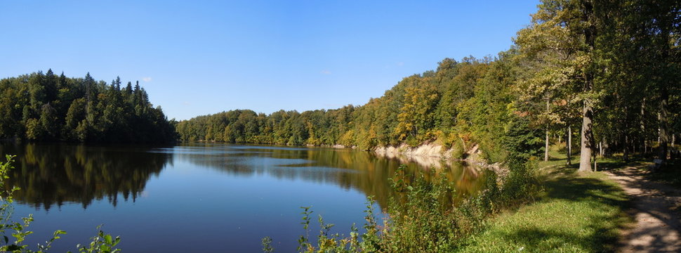 Panorama of River Perse (Koknese, Latvia)