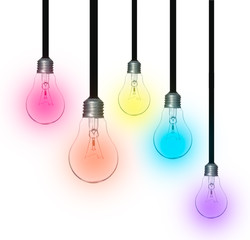 Naklejka premium idea concept, lamp lighting bulbs isolate