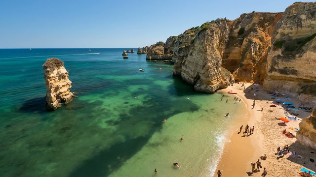 Famous Dona Ana Beach in Lagos, Time Lapse, Portugal