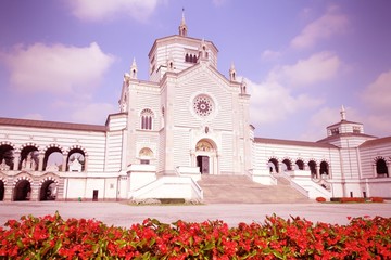 Milan, Italy - Famedio Chapel. Cross processing color tone.