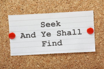 Seek and Ye Shall Find Reminder Note