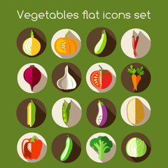 Vegetables flat icons