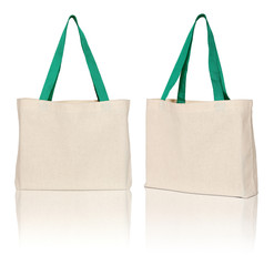 brown fabric bag on white background