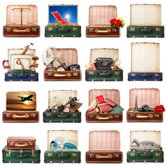 valigie vintage collage