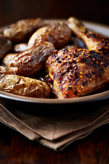 Spicy Chicken leg with Baked Potatoes