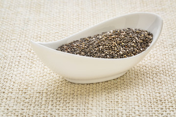 chia seeds in a white bowl