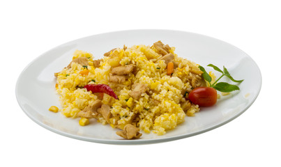 Rice with chicken and pineple
