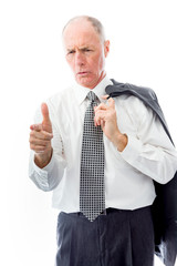 Businessman scolding somebody