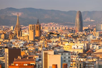 Foto auf Leinwand Panorama von Barcelona, Spanien © Pixelshop
