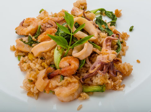Rice with seafood