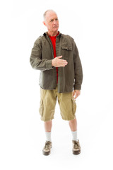 Senior man offering hand for handshake