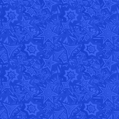 Fototapeta na wymiar Blue seamless star pattern background