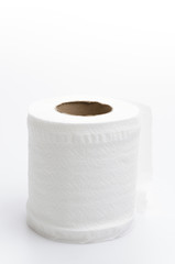 Toilet paper roll isolated white background