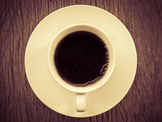 coffee cup with retro filter effect
