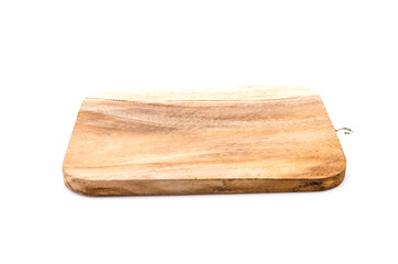 Wood cutting board isolated white background