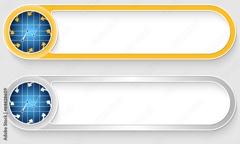 Poster yellow and silver vector abstract buttons with graph