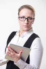 Businesswoman with pc tablet