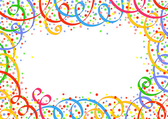 Festive background with ribbons and circles