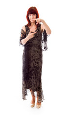 Mature woman making frame with fingers