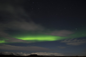 Northern lights in the iceland sky