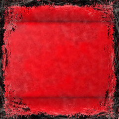 Red grunge background. Abstract vintage texture with frame and b