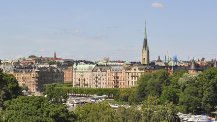 Fototapeta na wymiar Stockholm, Altstadt, Aussicht, Östermalm, Schweden