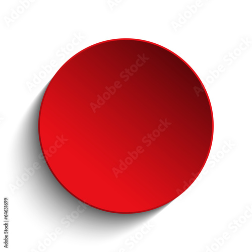 "Red Circle Button on White Background" Stock image and royaltyfree