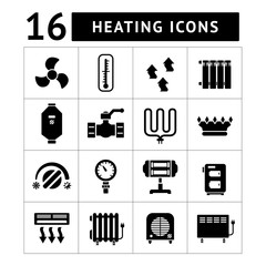 Set icons of heating