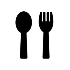 Fork and spoon icon isolated  on white background