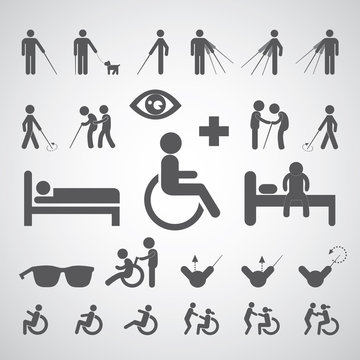 patient blind disabled and old man symbol