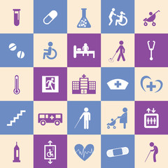 hospital icons set