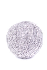Grey yarn ball isolated