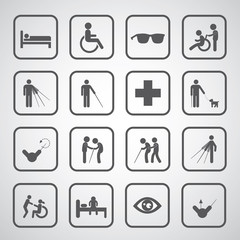 patient blind disabled and old man symbol