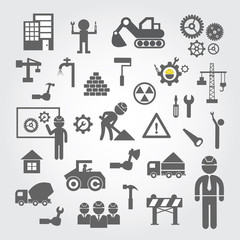 Construction icons set