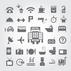 Hotel and travel icon set