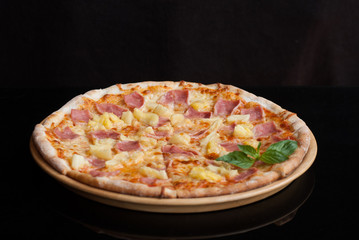 Hawaiian Pizza , pineapple , ham and cheese