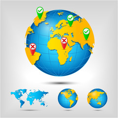 World map. Globe.