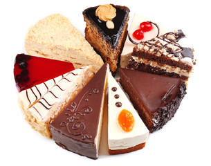 Assortment of pieces of cake, isolated on white © Africa Studio