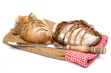 Sliced bread on a bag