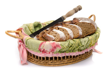 Sliced bread in a basket