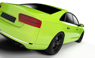 Obraz na płótnie Canvas 3d rendered illustration of a green sport sedan