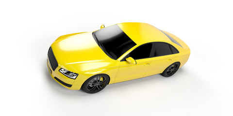 Fototapeta na wymiar 3d rendered illustration of a yellow sport sedan