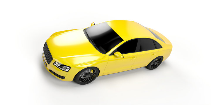 3d rendered illustration of a yellow sport sedan © Sebastian Kaulitzki