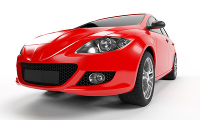Plakat 3d rendered illustration of a small car