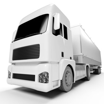 3d rendered illustration of a white truck