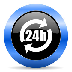 24h blue glossy icon