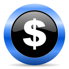 dollar blue glossy icon