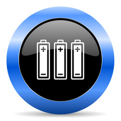 battery blue glossy icon