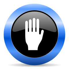 Obraz premium stop blue glossy icon
