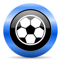 Fototapeta premium soccer blue glossy icon
